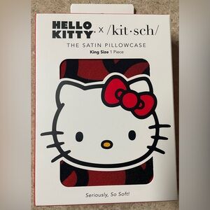 HELLO KITTY Satin Pillow Case Kitsch Bow Patterns (King Size 36" X 19")